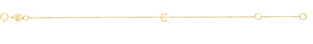 14K Mini Initial E Bracelet