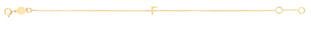 14K Mini Initial F Bracelet