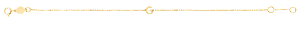 14K Mini Initial G Bracelet