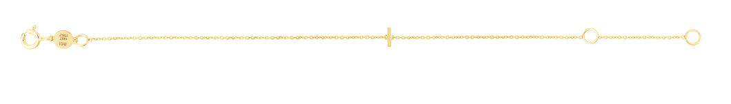 14K Mini Initial I Bracelet