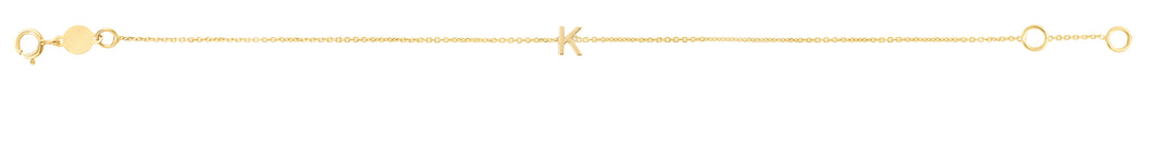 14K Mini Initial K Bracelet