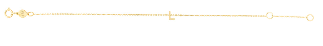 14K Mini Initial L Bracelet