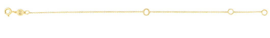 14K Mini Initial O Bracelet