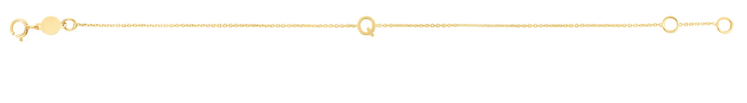 14K Mini Initial Q Bracelet