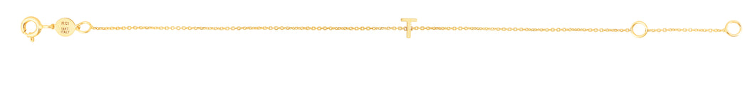 14K Mini Initial T Bracelet