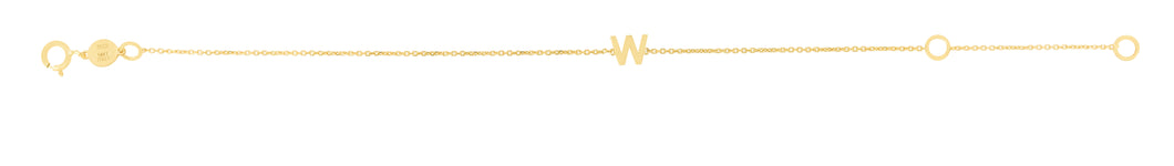 14K Mini Initial W Bracelet