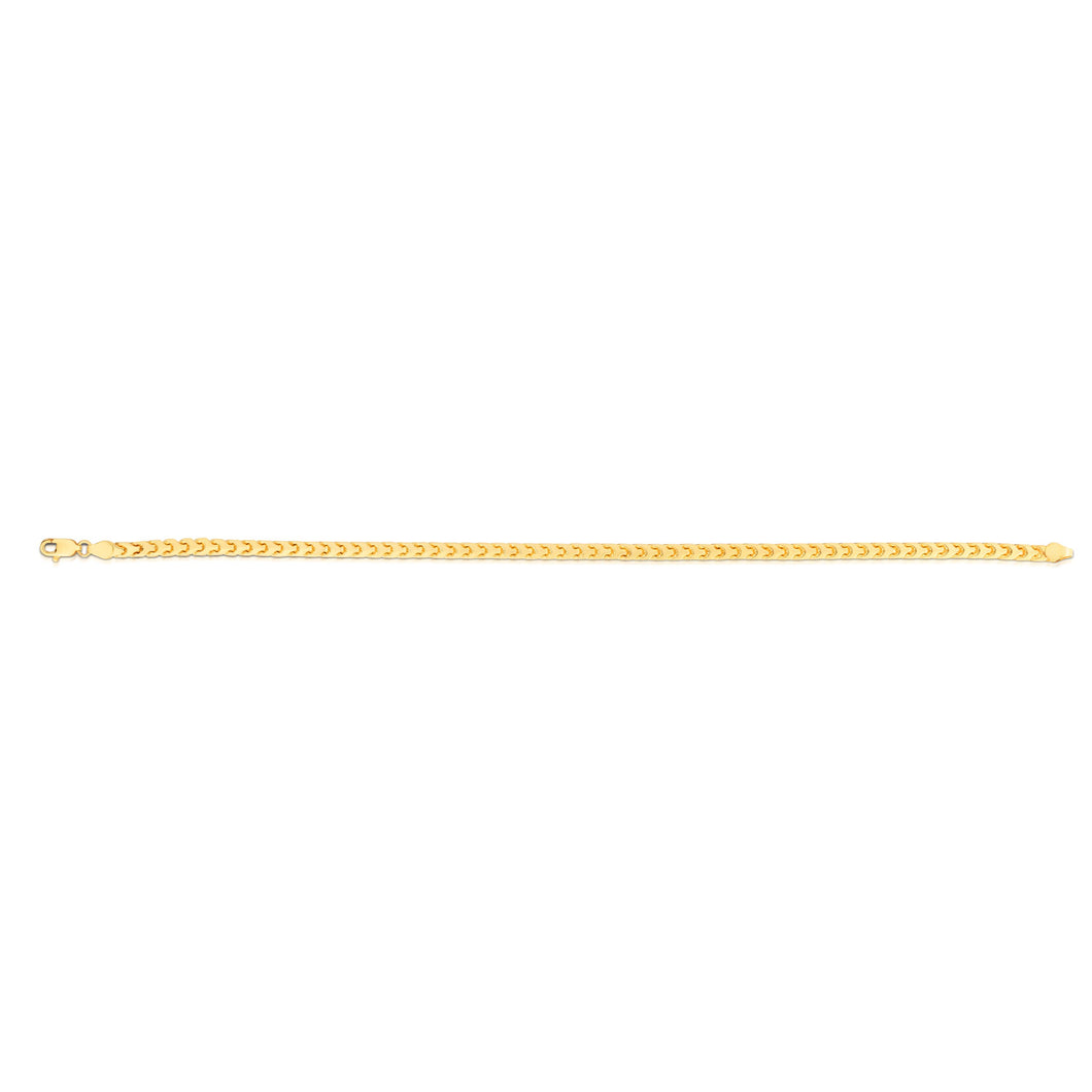 14K Gold 3.1mm Diamond Cut Round Franco Chain