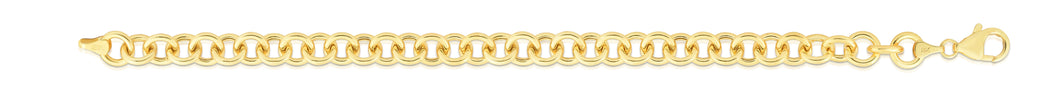 14K Gold Small Single Link Charm Bracelet