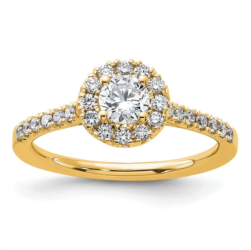14K Eternal Lab Grown Diamond Halo Complete Bridal Ring