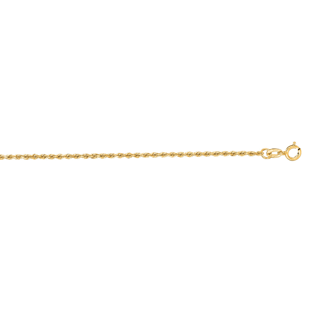 14K Gold 1.4mm Diamond Cut Royal Rope Chain