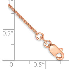 Load image into Gallery viewer, 14k Rose Gold 1.05mm Solid Polished Spiga Chain
