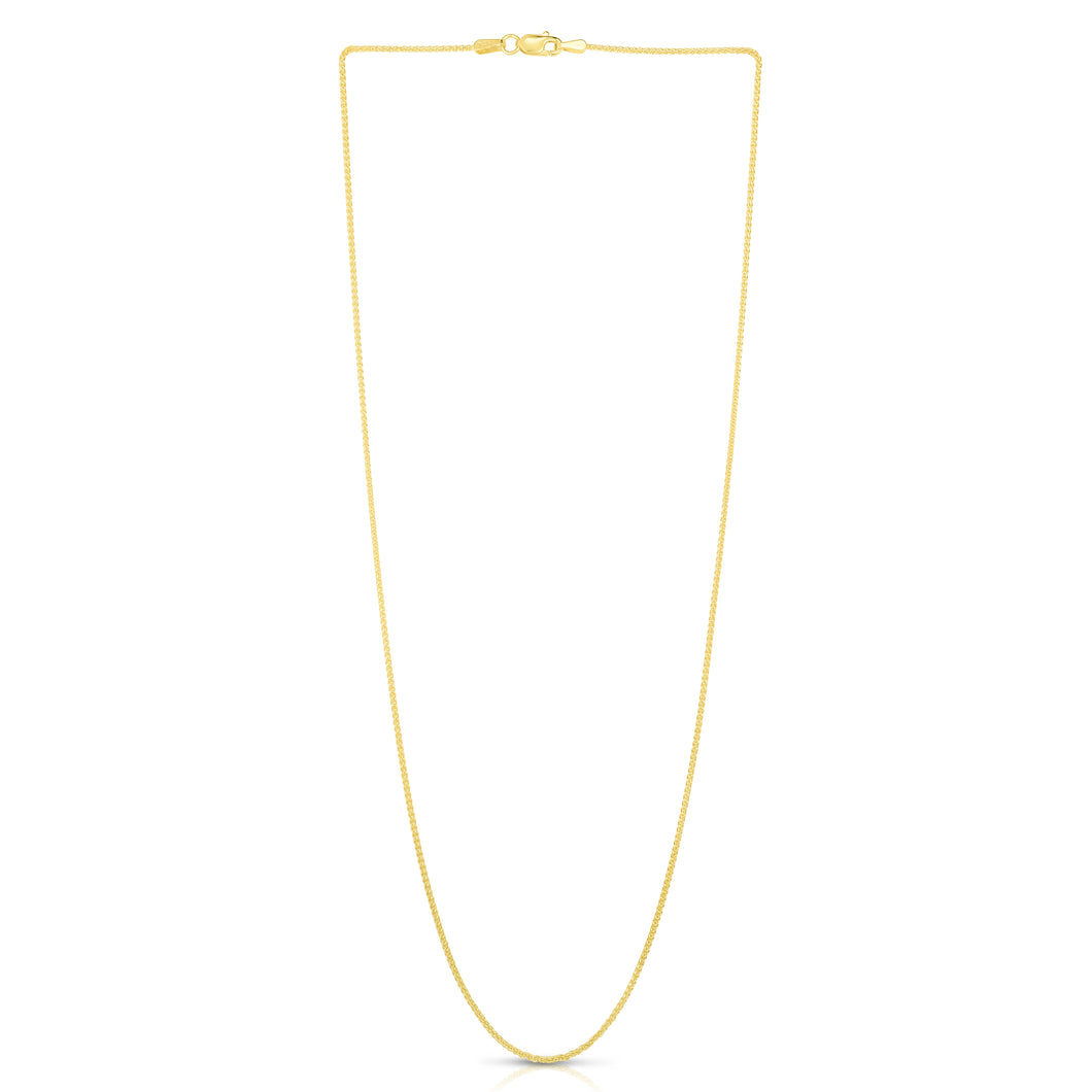 14K Gold 1mm Round Wheat Chain