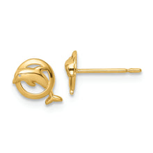 Load image into Gallery viewer, 14k Madi K Dolphin Post Earrings

