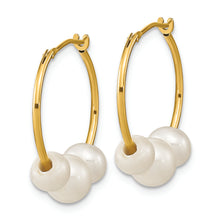 Load image into Gallery viewer, 14K Madi K 5-7mm Round White FWC Pearl Hoop Earrings
