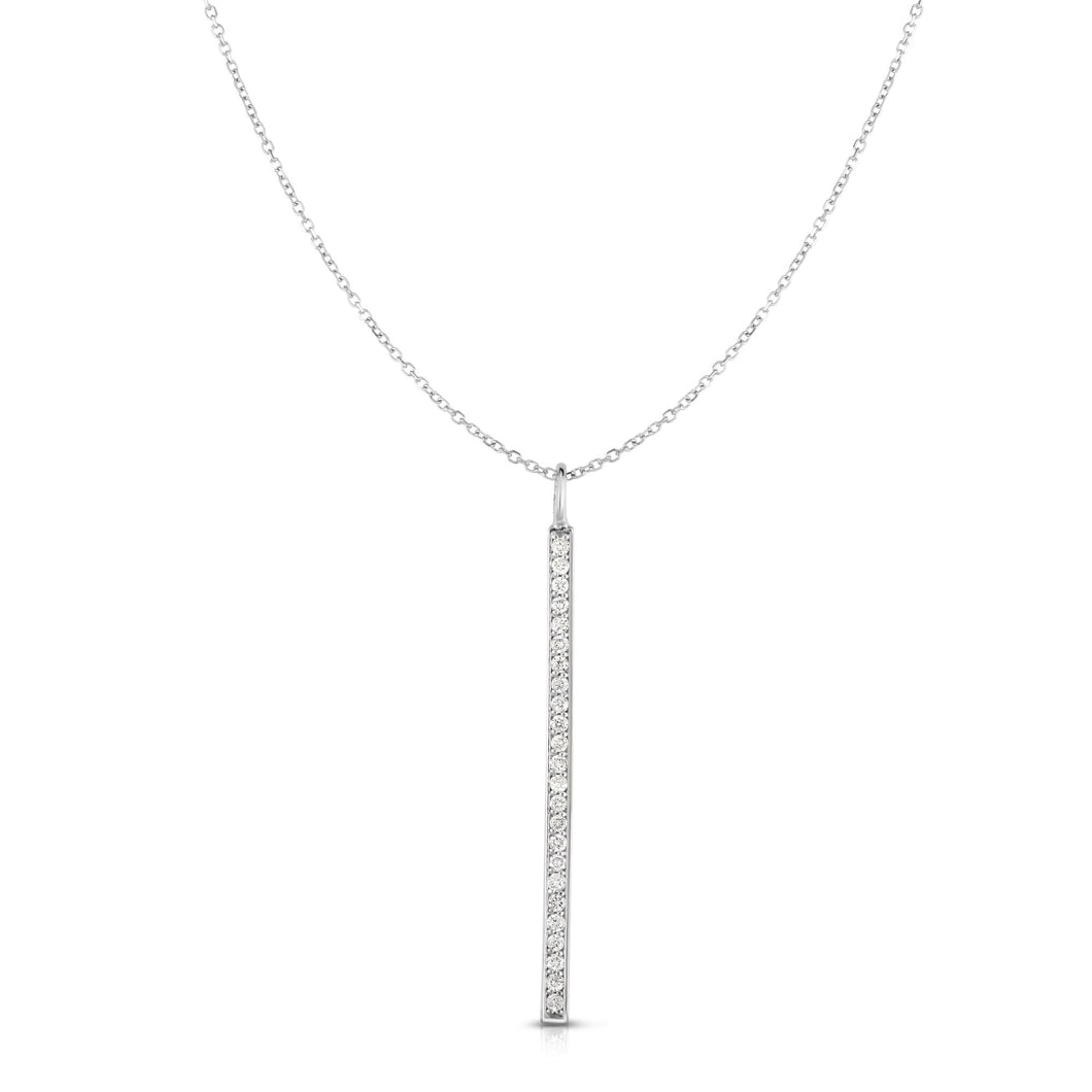 14K Gold .25ct Diamond Bar Necklace