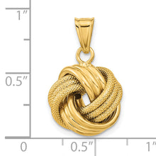 Load image into Gallery viewer, 14k Polished Textured Love Knot Pendant
