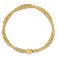 Load image into Gallery viewer, 14K Gold Twisted Woven Mesh Stretch Bracelet
