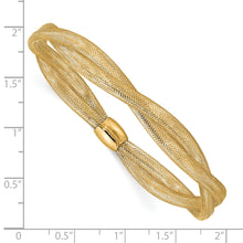 Load image into Gallery viewer, 14K Gold Twisted Woven Mesh Stretch Bracelet
