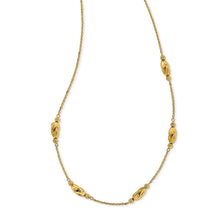 Load image into Gallery viewer, 14K Polished 5 Station D/C Beads w/2 in ext. Necklace
