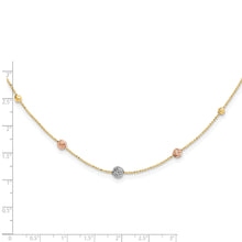 Load image into Gallery viewer, 14K Tri-Color D/C Beads Beaded Chain Necklace
