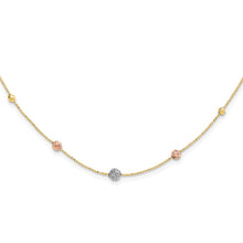 Load image into Gallery viewer, 14K Tri-Color D/C Beads Beaded Chain Necklace
