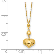 Load image into Gallery viewer, 14k Heart with Bead w/2 IN EXT Necklace
