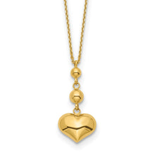 Load image into Gallery viewer, 14k Heart with Bead w/2 IN EXT Necklace
