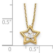 Load image into Gallery viewer, 14k w/Rhodium Diamond-cut Star in Star Necklace
