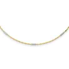 Load image into Gallery viewer, 14K Two-tone Diamond-cut Mini Bar Links Fancy Necklace
