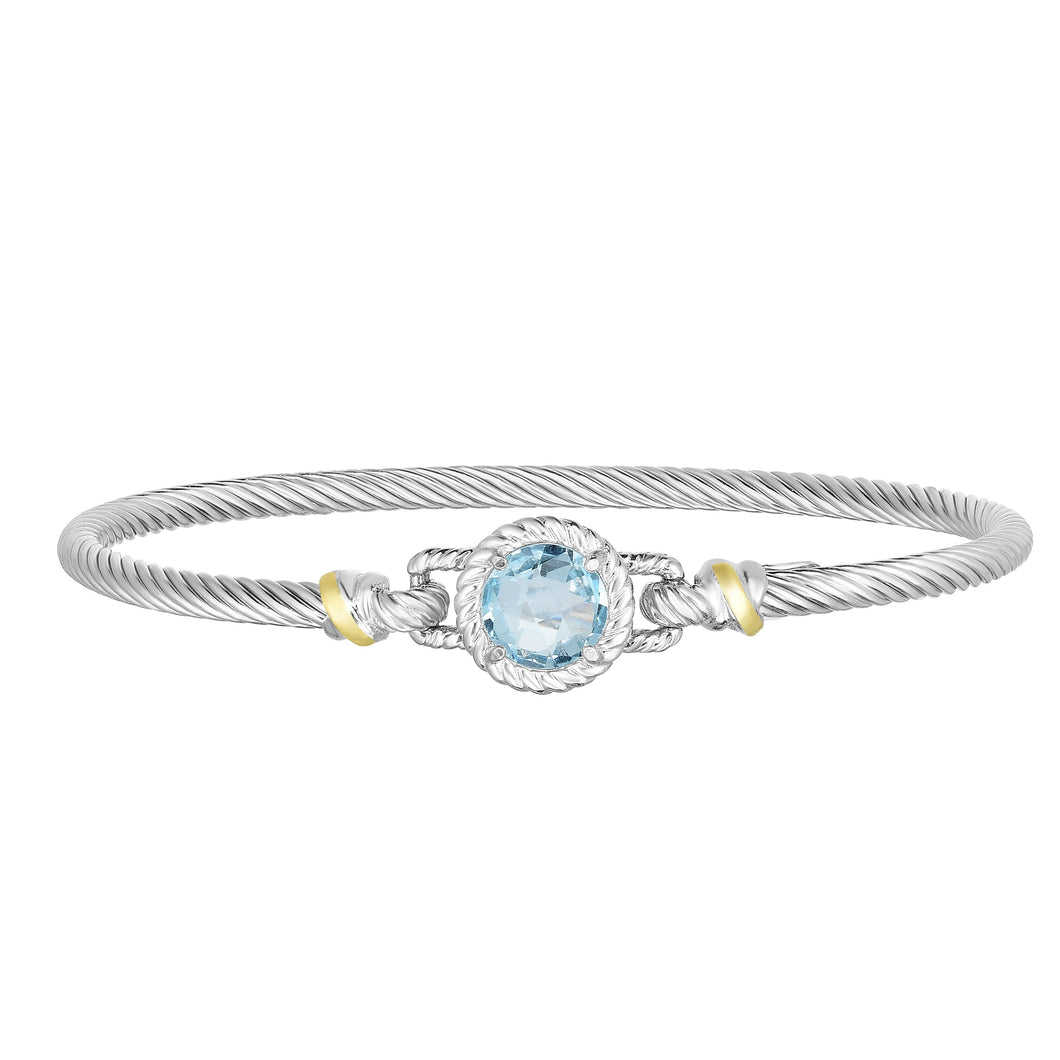 Sterling Silver & 18K Gold Italian Cable Caramella Bracelet