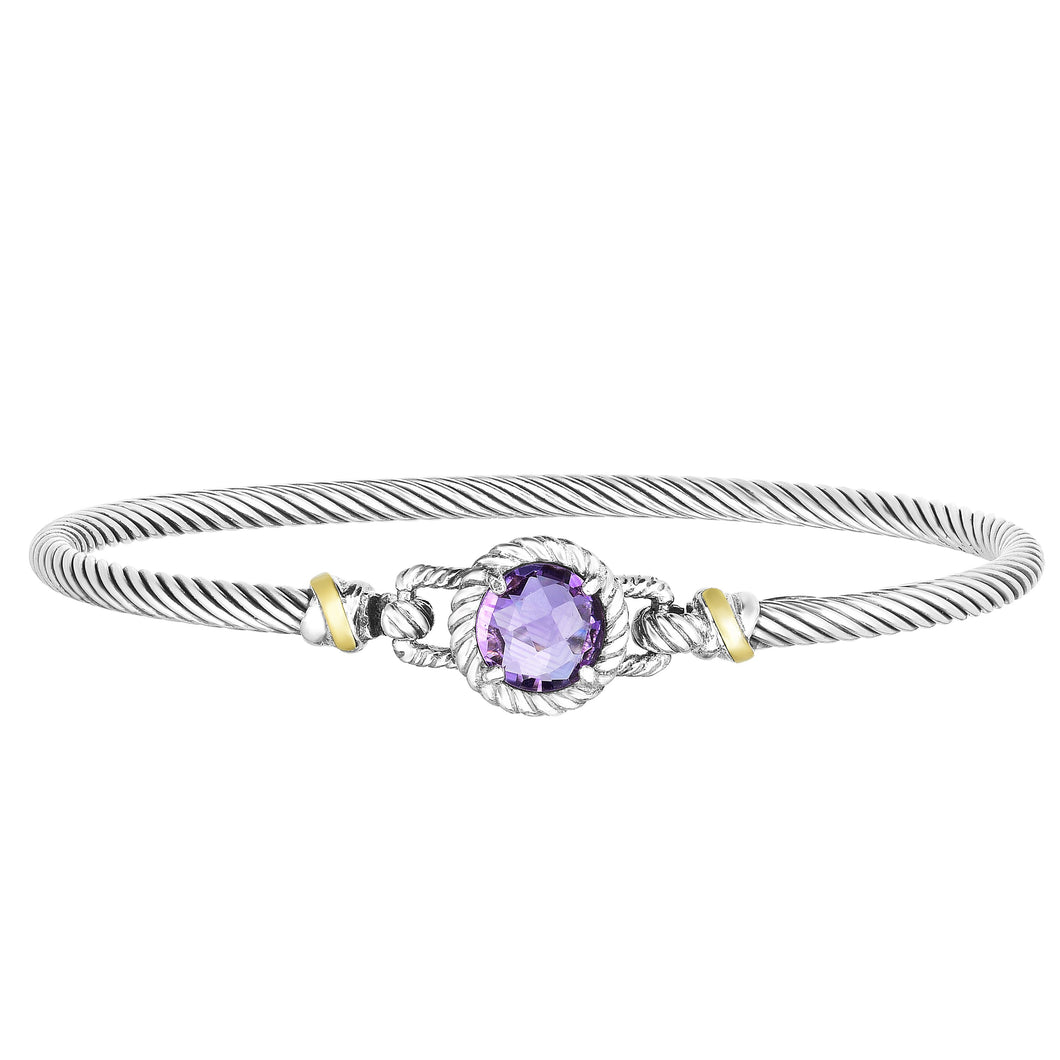 Sterling Silver & 18K Gold Italian Cable Caramella Bracelet