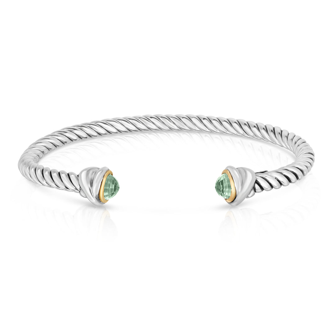 Sterling Silver & 18K Gold Classica Italian Cable Bangle