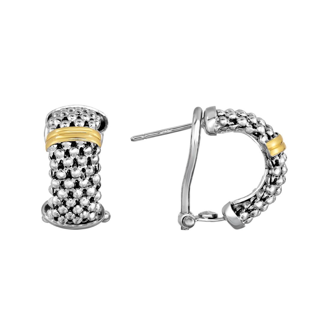 Sterling Silver & 18K Gold Popcorn Textured Post Earrings