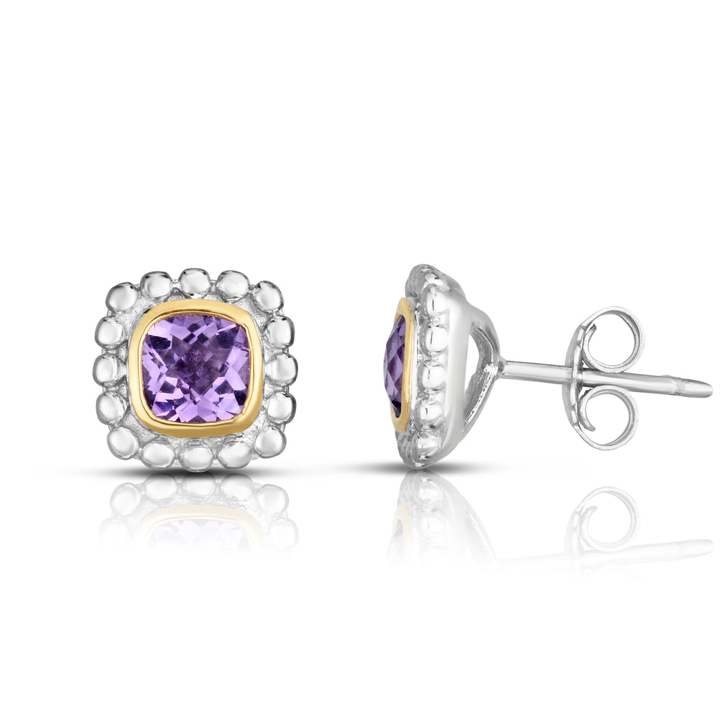 Sterling Silver & 18K Gold Quadra Popcorn Studs