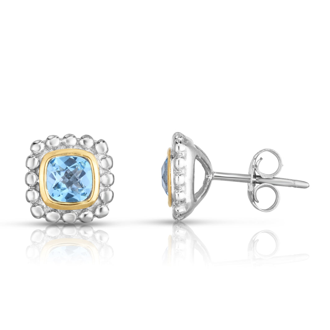 Sterling Silver & 18K Gold Quadra Popcorn Studs