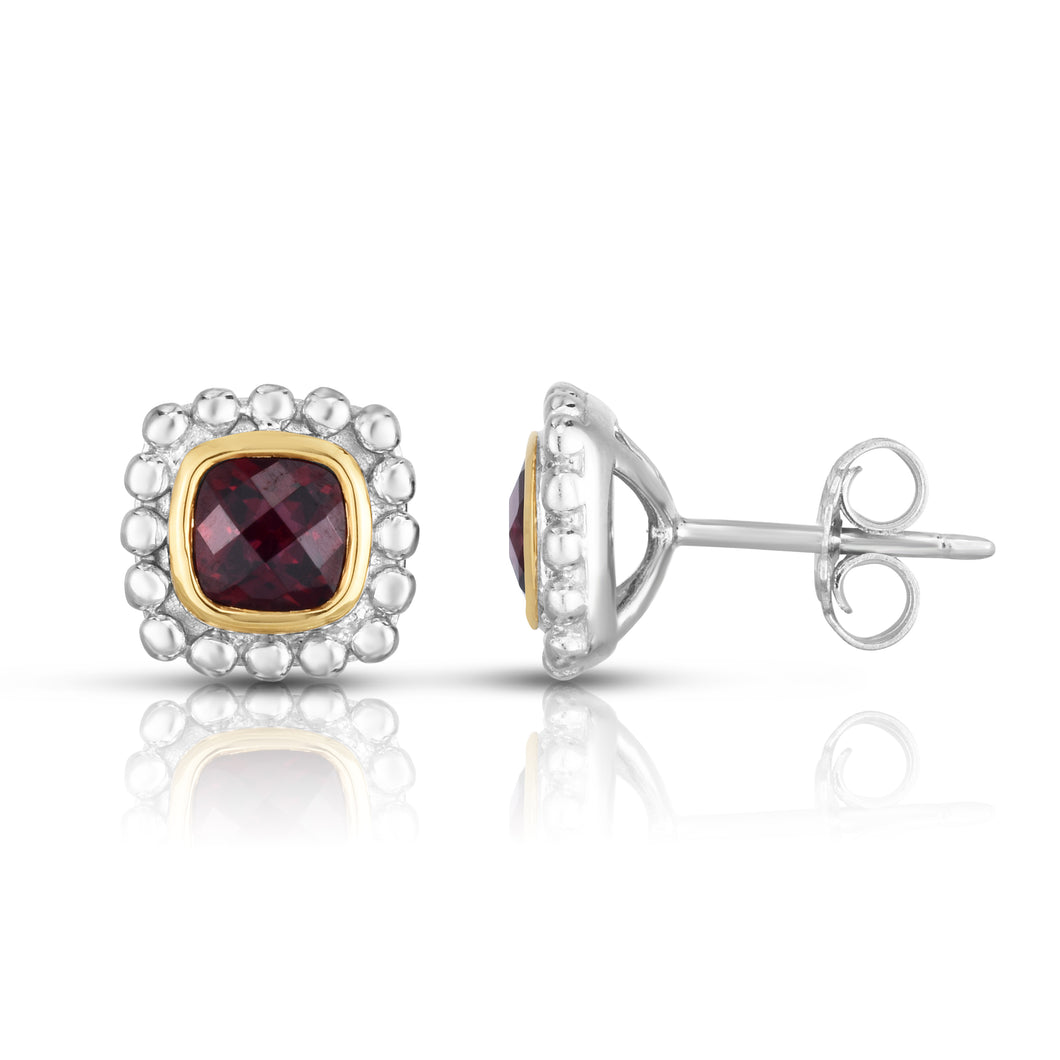 Sterling Silver & 18K Gold Quadra Popcorn Studs
