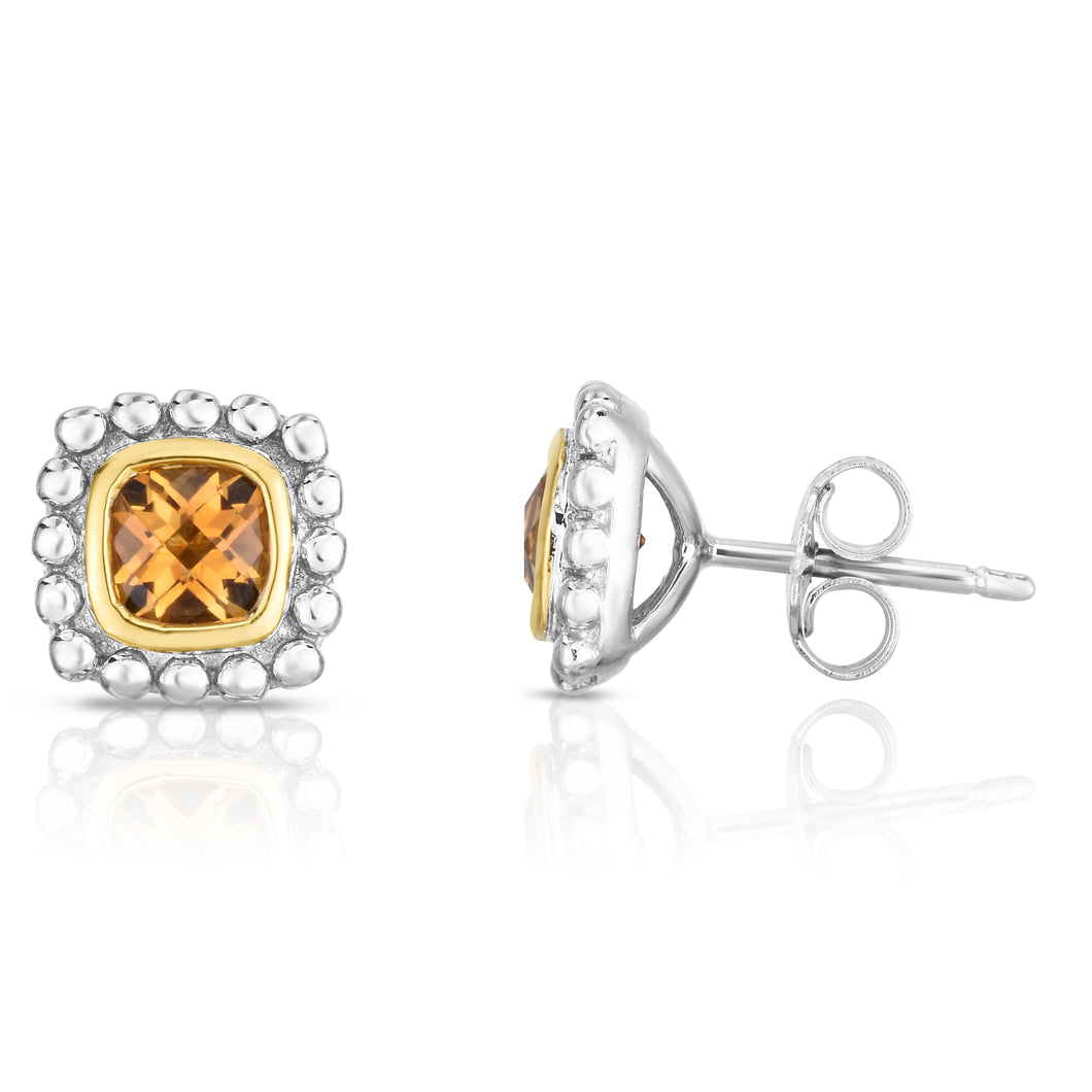 Sterling Silver & 18K Gold Quadra Popcorn Studs