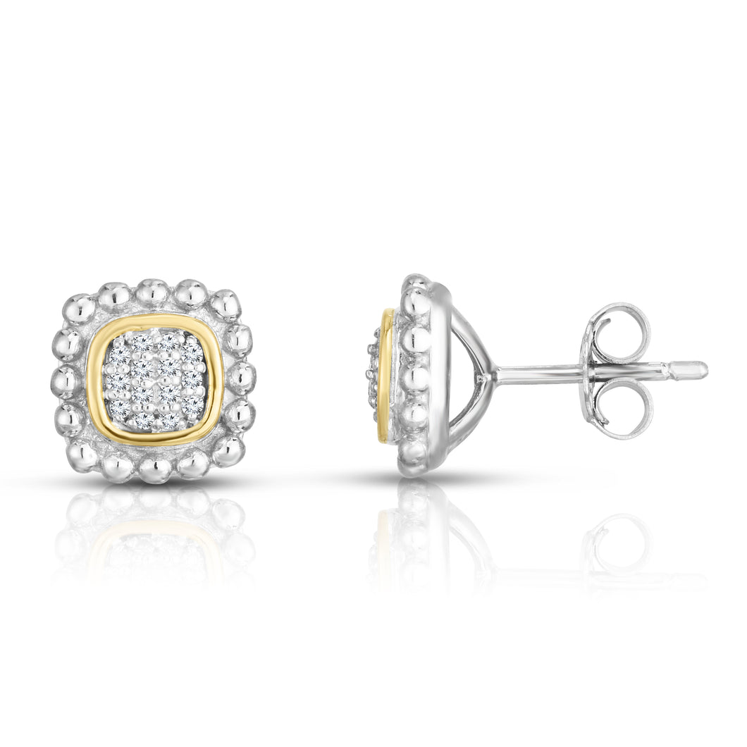 Sterling Silver & 18K Gold Quadra Popcorn Studs