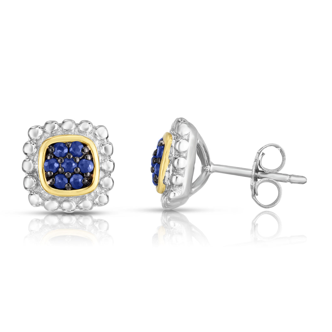 Sterling Silver & 18K Gold Quadra Popcorn Studs