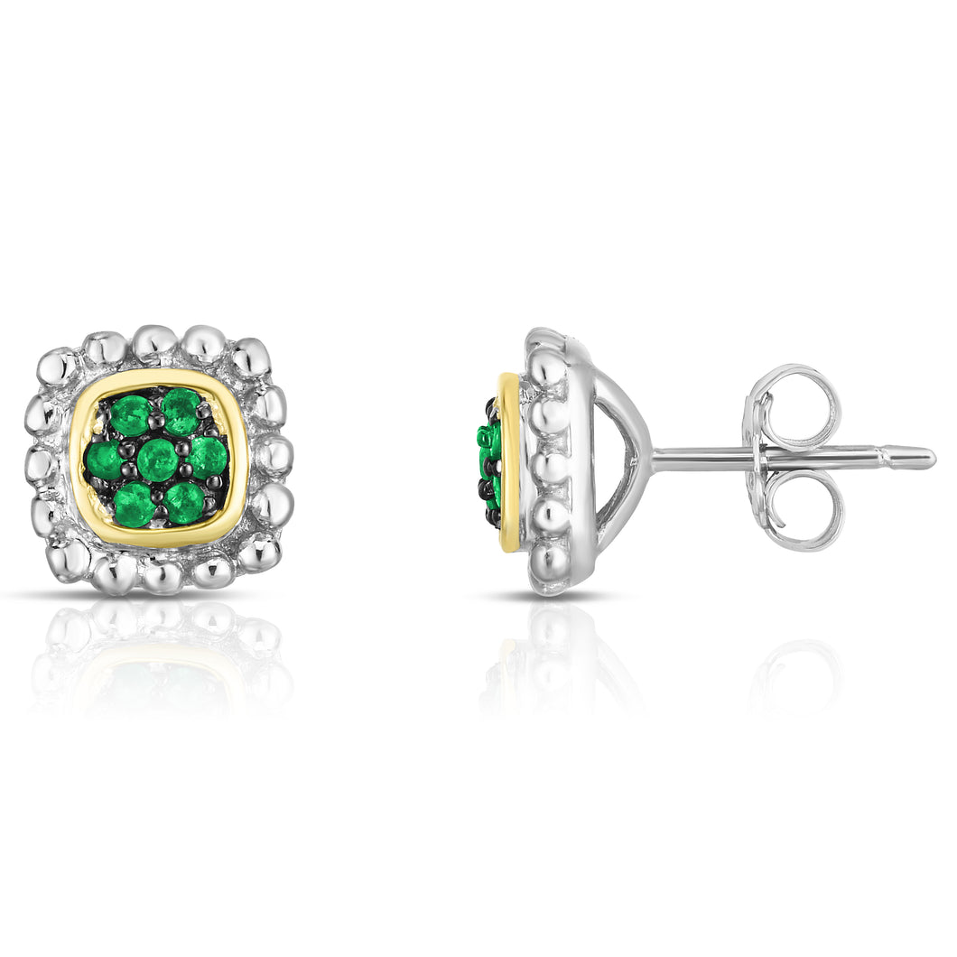Sterling Silver & 18K Gold Quadra Popcorn Studs