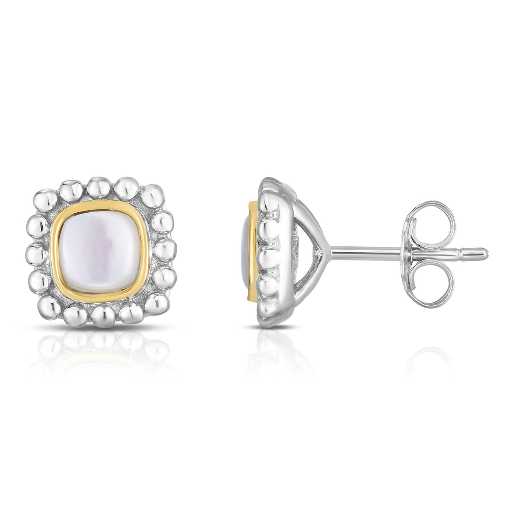 Sterling Silver & 18K Gold Quadra Popcorn Studs