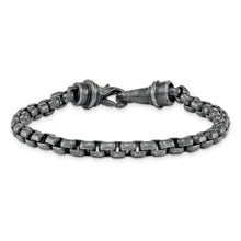 Load image into Gallery viewer, Stainless Steel Antiqued Box Chain 8.5in Bracelet

