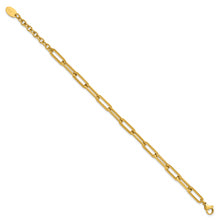 Load image into Gallery viewer, Stainless Steel Polished Yellow IP Paperclip 7in w/1.25in ext Bracelet
