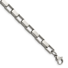 Load image into Gallery viewer, Stainless Steel Polished Square Link 8in Bracelet
