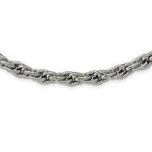 Load image into Gallery viewer, Stainless Steel Polished and Textured 24in Fancy Rope Chain

