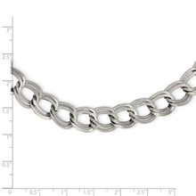 Load image into Gallery viewer, Stainless Steel Polished and Textured Link 17.5in Necklace
