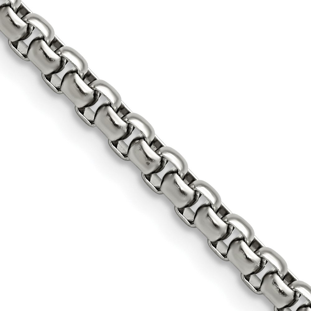 Stainless Steel Polished 3.9mm 20in Rounded Box Chain