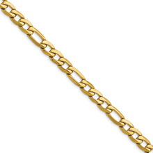 Load image into Gallery viewer, Stainless Steel Polished Yellow IP-plated 7.50mm Figaro 23.5in Necklace
