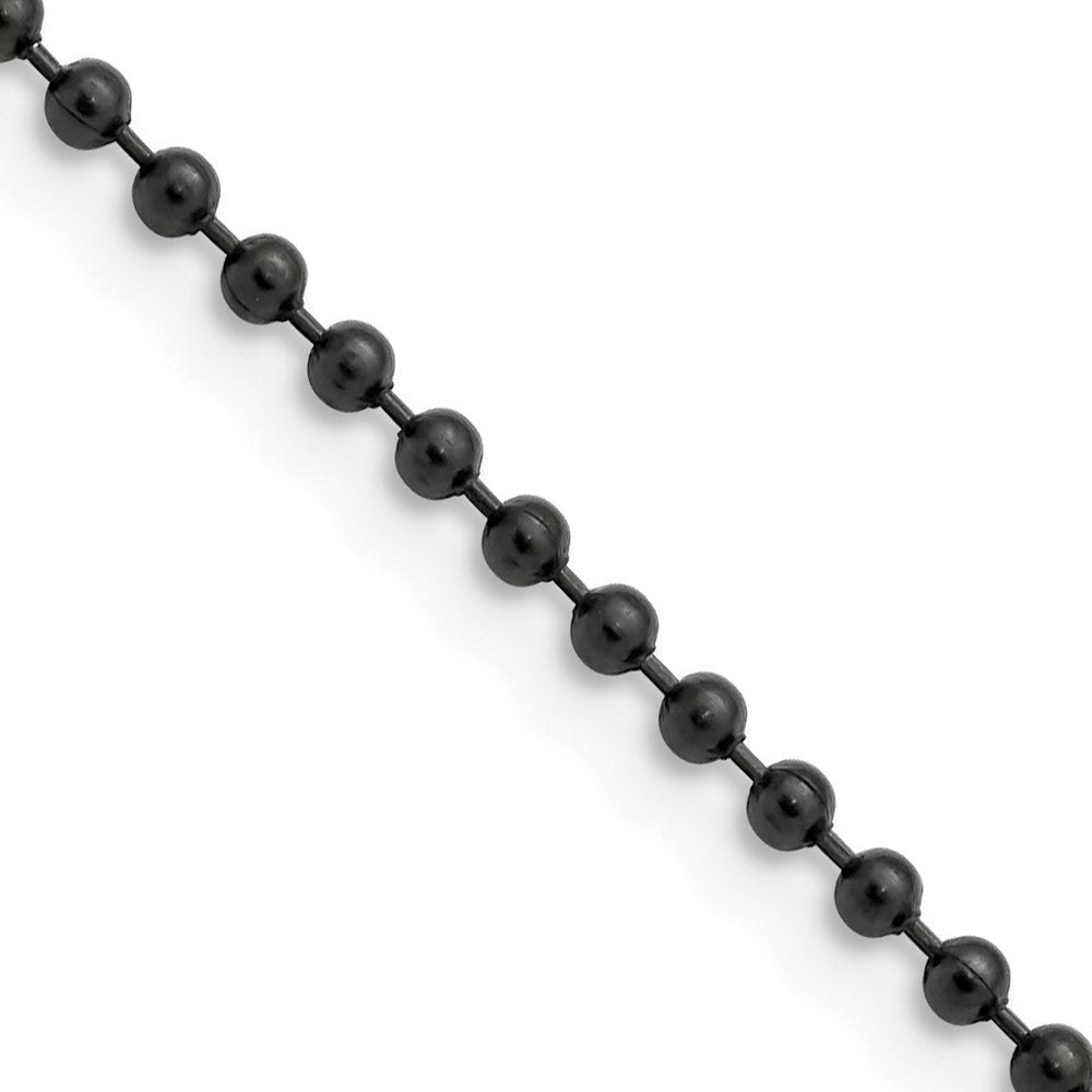 Stainless Steel Polished Black IP-plated 2.4mm 18in Ball Chain
