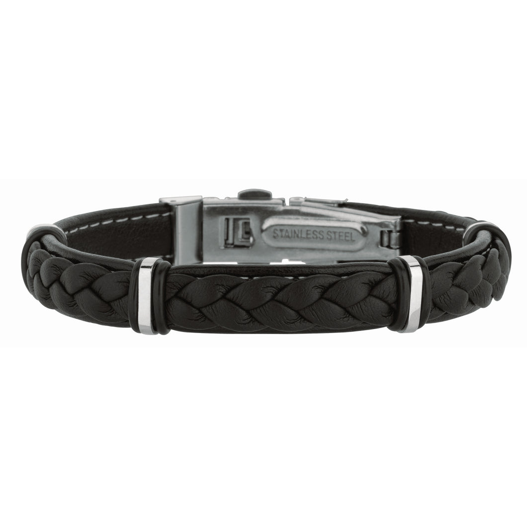 Stainless Steel Braided Black Bracelet